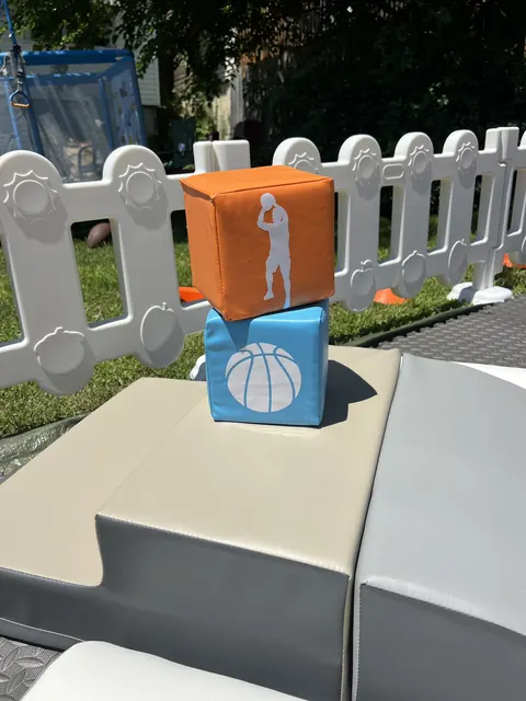 Sports themed foam blocks and soft play pieces